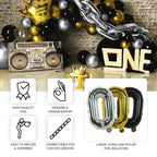 16ft Jumbo Chain Link Balloons in Silver, 30pack 8x12" Durable Foil Chain Balloons for 90s Hip Hop Party Decorations, Event Decor - Bell Racket Store