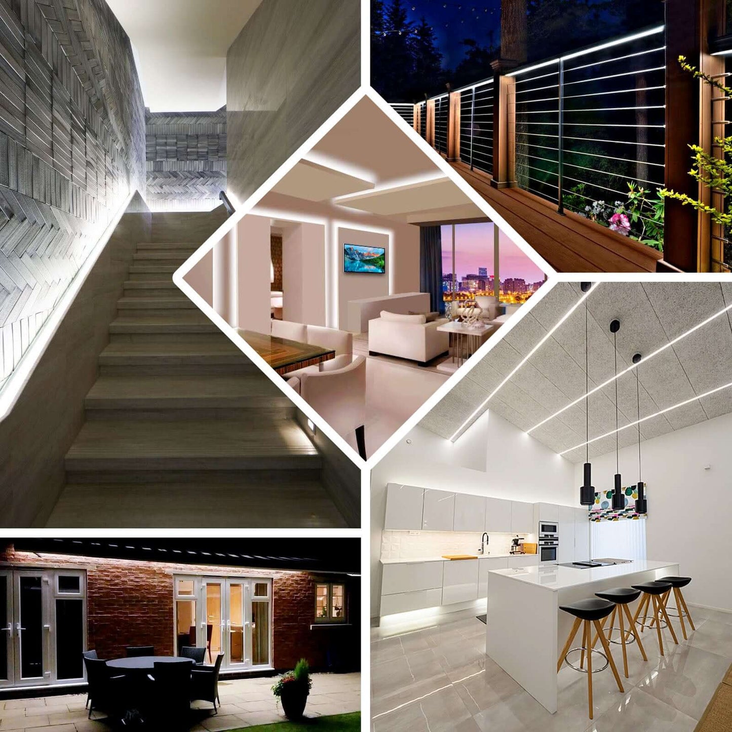 16ft Super Bright Cool White 300 LED Flexible Strip Lights With Adhesive - NestOCart