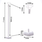 5 Pack White Balloon Centerpieces Holder with Floral Base, Table Top Balloon Stand Stick Kit - 17"