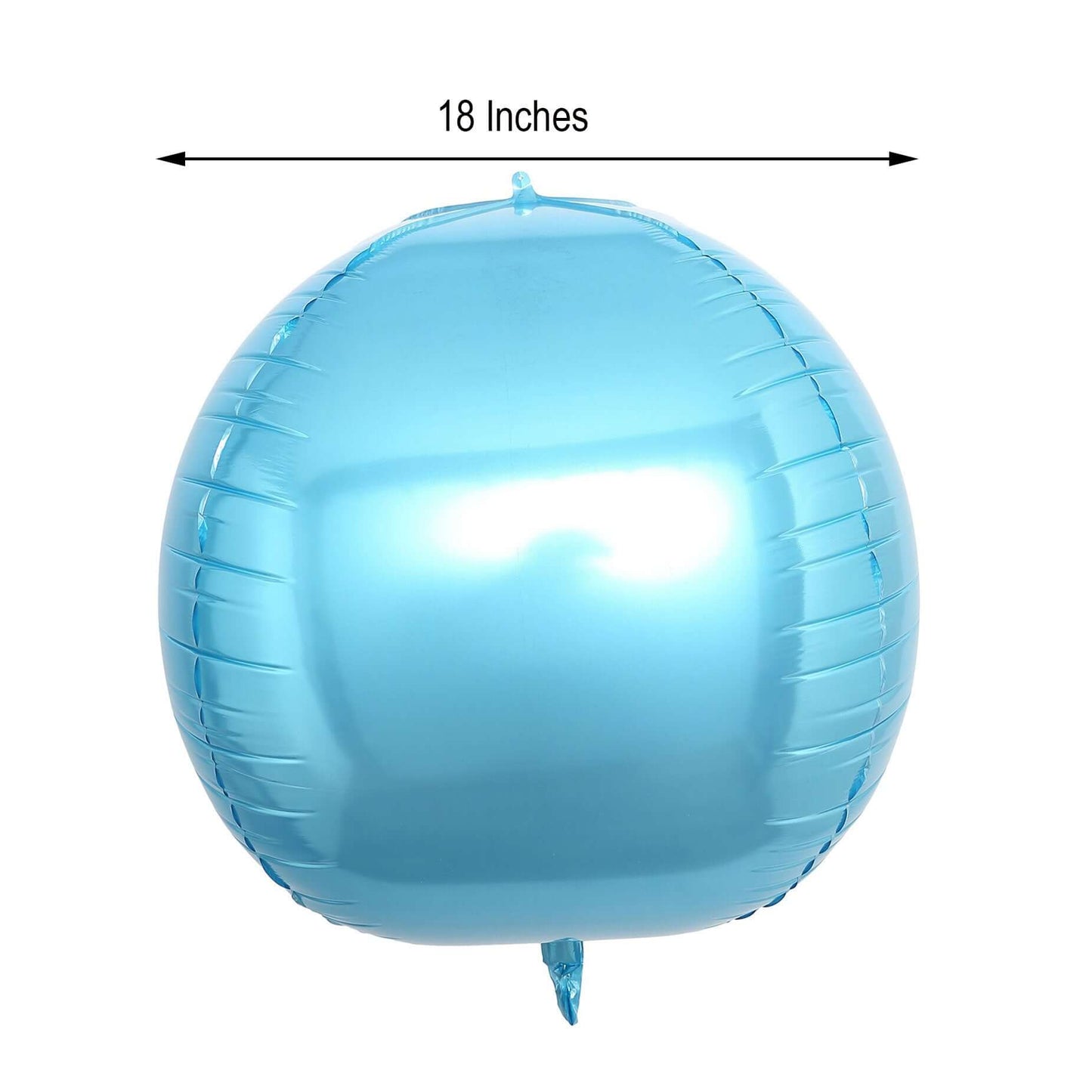 2 Pack 18" 4D Metallic Blue Sphere Mylar Foil Helium or Air Balloons
