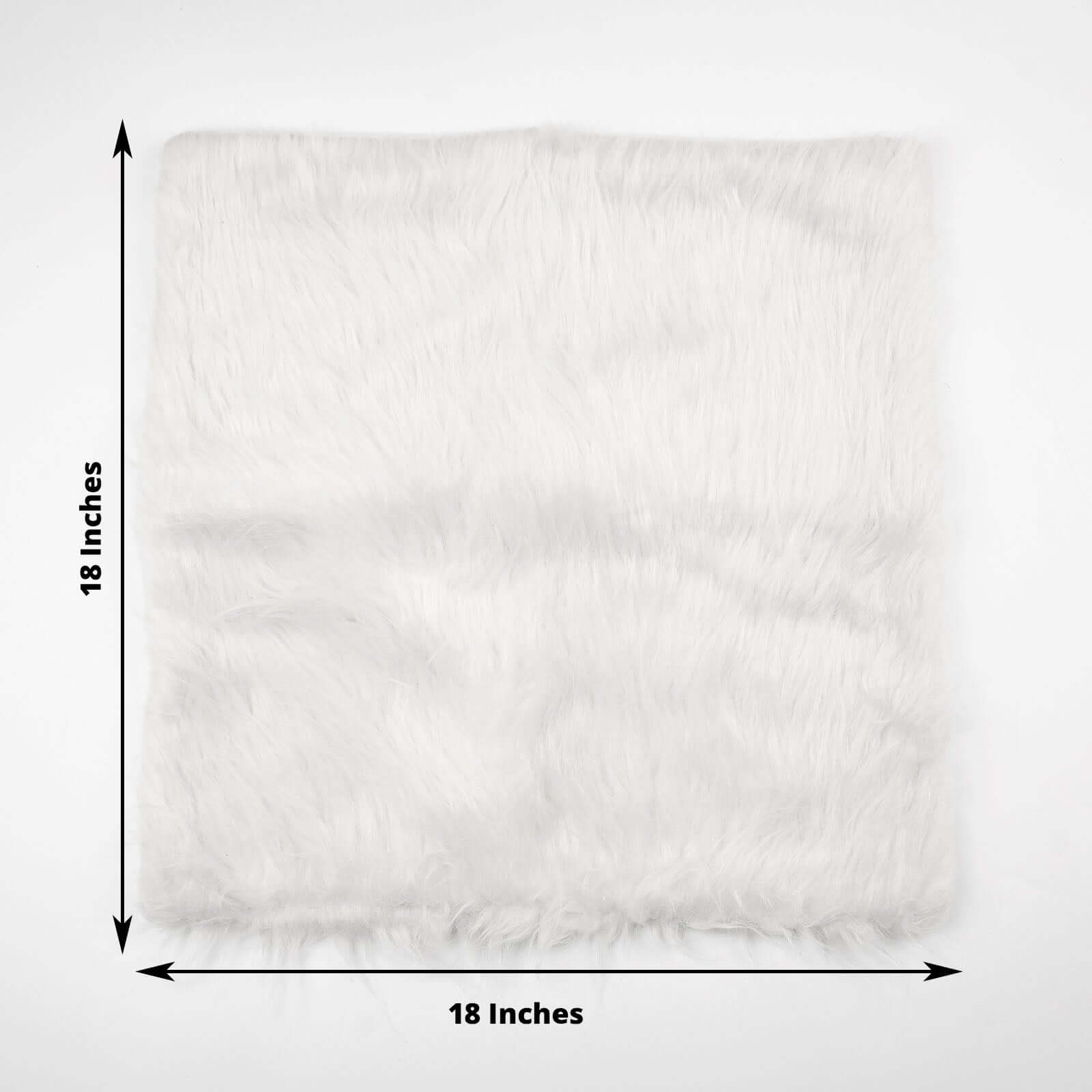 2 Pack 18" White Faux Fur Sheepskin Throw Pillow Cases, Square Pillow Covers