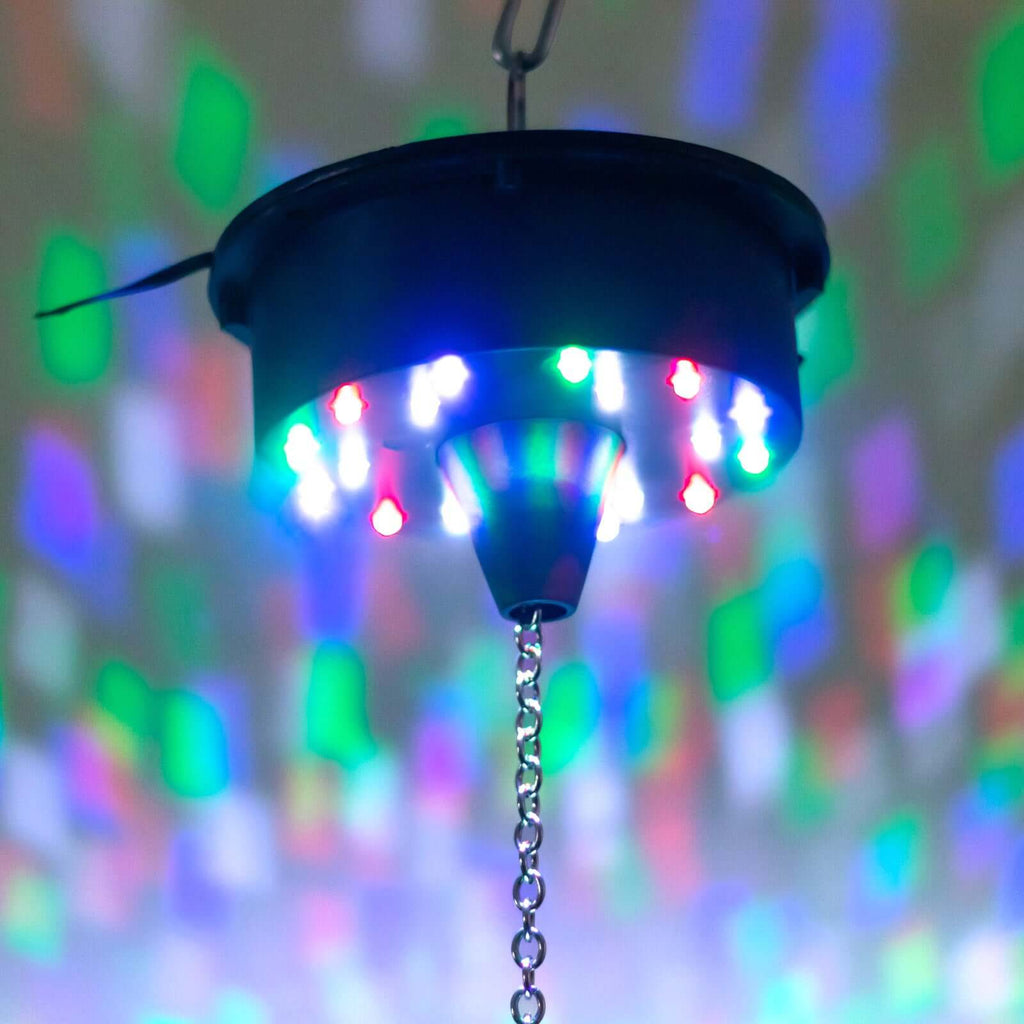 18 LED Light Rotating Heavy Duty Motor For Hanging Mirror Disco Ball, 5 RPM Battery Operated Motor With 8" Hanging Chain - Bell Racket Store