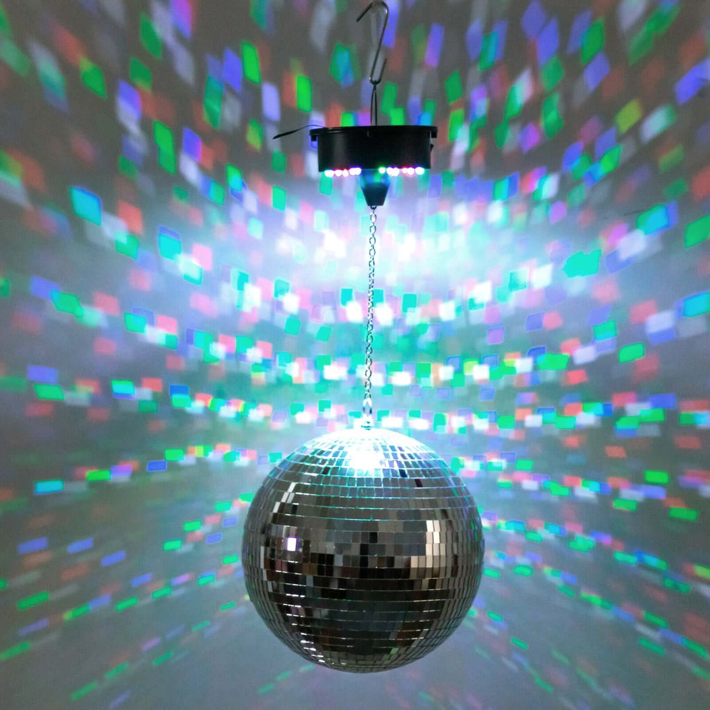18 LED Light Rotating Heavy Duty Motor For Hanging Mirror Disco Ball, 5 RPM Battery Operated Motor With 8" Hanging Chain - Bell Racket Store