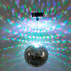 18 LED Light Rotating Heavy Duty Motor For Hanging Mirror Disco Ball, 5 RPM Battery Operated Motor With 8" Hanging Chain - Bell Racket Store
