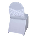 Spandex Chair Cover Madrid Style for Banquet Chairs White - Stylish Stretch 180GSM Fitted Slipcover for Weddings