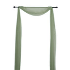 18ft Dusty Sage Green Sheer Organza Wedding Arch Drapery Fabric, Window Scarf Valance - Bell Racket Store