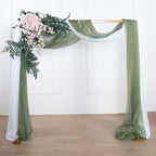 18ft Dusty Sage Green Sheer Organza Wedding Arch Drapery Fabric, Window Scarf Valance - Bell Racket Store