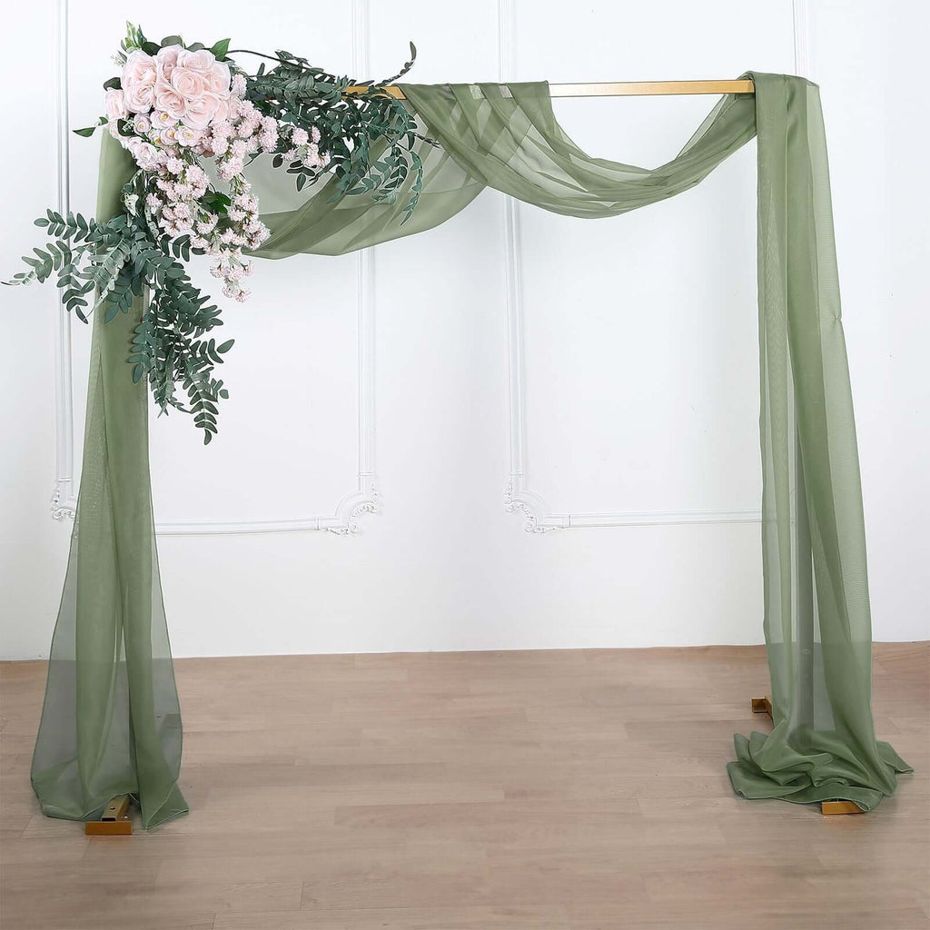 18ft Dusty Sage Green Sheer Organza Wedding Arch Drapery Fabric, Window Scarf Valance - Bell Racket Store