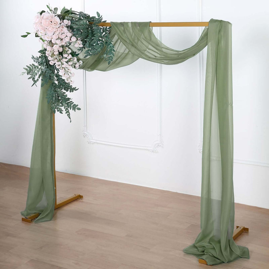 18ft Dusty Sage Green Sheer Organza Wedding Arch Drapery Fabric, Window Scarf Valance - Bell Racket Store