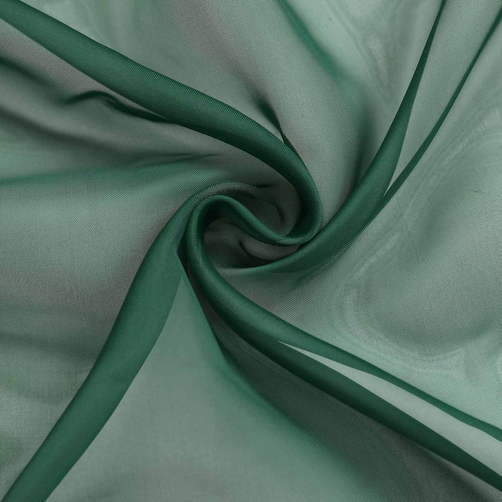 18ft Hunter Emerald Green Sheer Organza Wedding Arch Drapery Fabric, Window Scarf Valance - Bell Racket Store