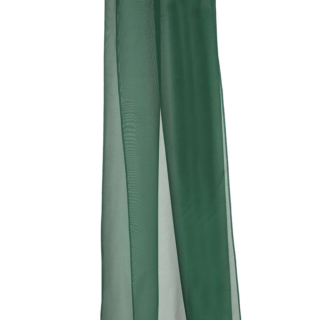 18ft Hunter Emerald Green Sheer Organza Wedding Arch Drapery Fabric, Window Scarf Valance - Bell Racket Store