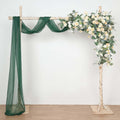 18ft Hunter Emerald Green Sheer Organza Wedding Arch Drapery Fabric, Window Scarf Valance - Bell Racket Store