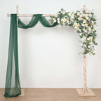 18ft Hunter Emerald Green Sheer Organza Wedding Arch Drapery Fabric, Window Scarf Valance - Bell Racket Store