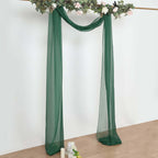 18ft Hunter Emerald Green Sheer Organza Wedding Arch Drapery Fabric, Window Scarf Valance - Bell Racket Store