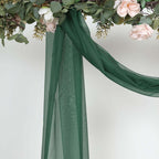 18ft Hunter Emerald Green Sheer Organza Wedding Arch Drapery Fabric, Window Scarf Valance - Bell Racket Store