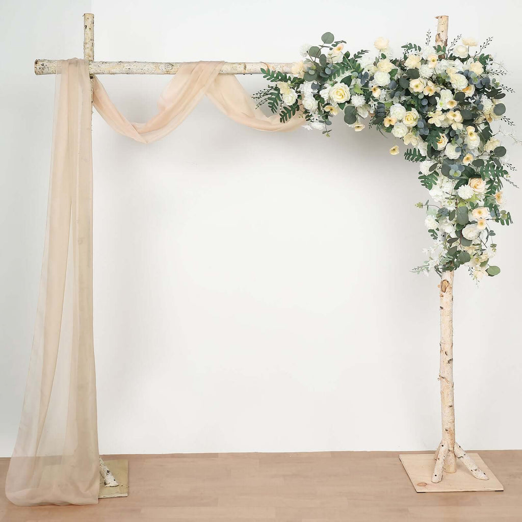 18ft Nude Sheer Organza Wedding Arch Drapery Fabric, Window Scarf Valance - Bell Racket Store
