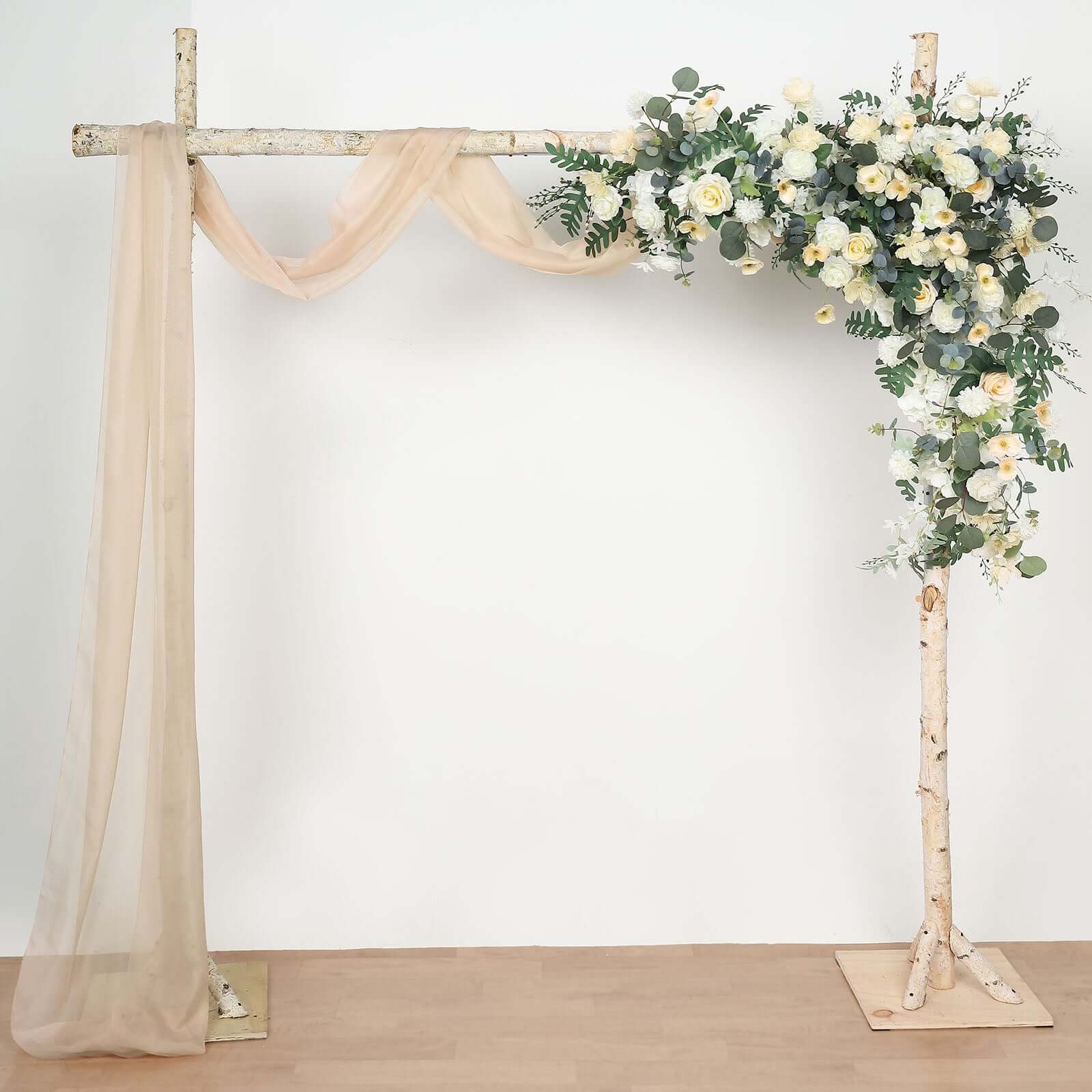 18ft Nude Sheer Organza Wedding Arch Drapery Fabric, Window Scarf Valance - Bell Racket Store