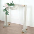 18ft Silver Sheer Organza Wedding Arch Drapery Fabric, Window Scarf Valance