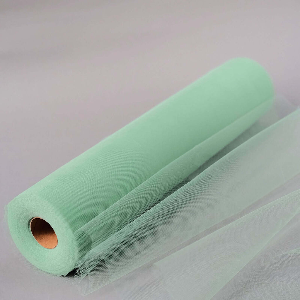 18"x100 Yards Sage Green Tulle Fabric Bolt, Sheer Fabric Spool Roll For Crafts - Bell Racket Store