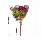 2 Pack 19" Purple Artificial Peony Flower Wedding Bouquets, Faux Silk Flower Arrangements