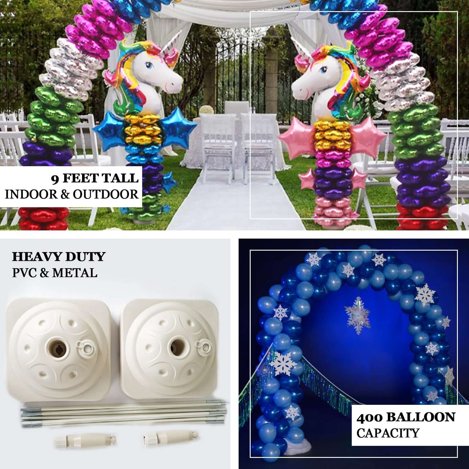 19ft Heavy Duty DIY Balloon Arch Stand Kit, Holds Up To 400 Balloons - NestOCart
