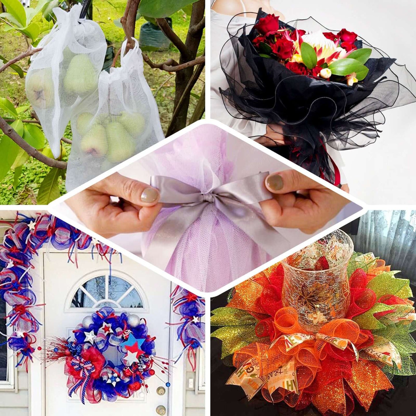 19"x10 Yards Apple Green Polyester Hex Deco Mesh Netting Fabric Roll - NestOCart