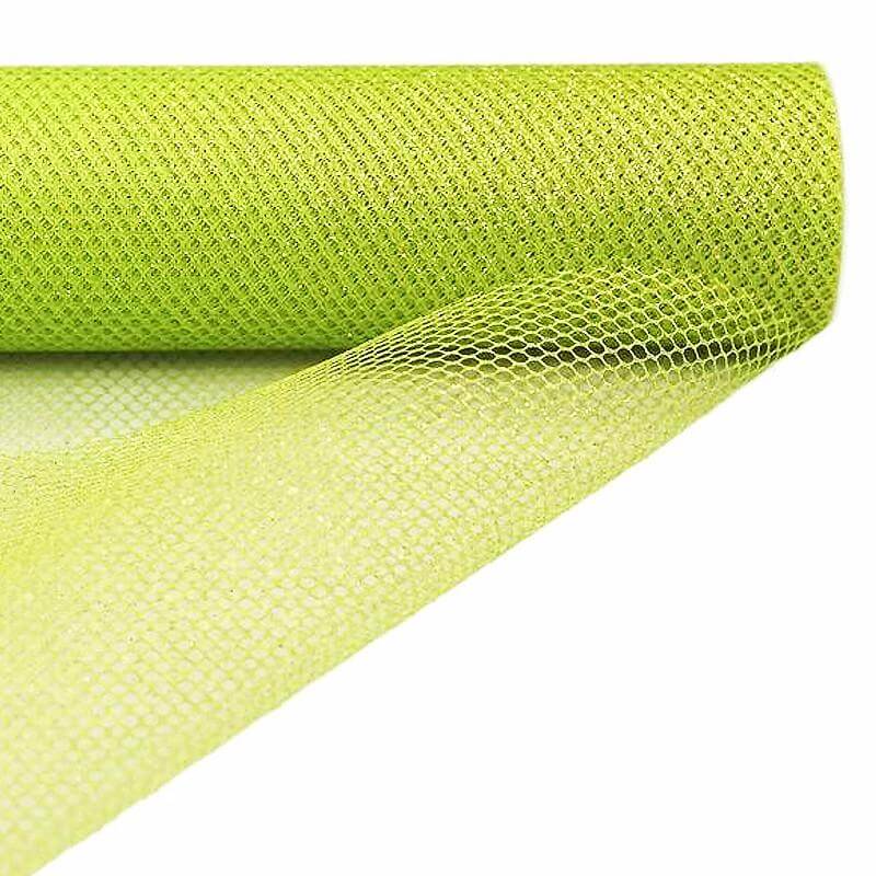 19"x10 Yards Apple Green Polyester Hex Deco Mesh Netting Fabric Roll - NestOCart