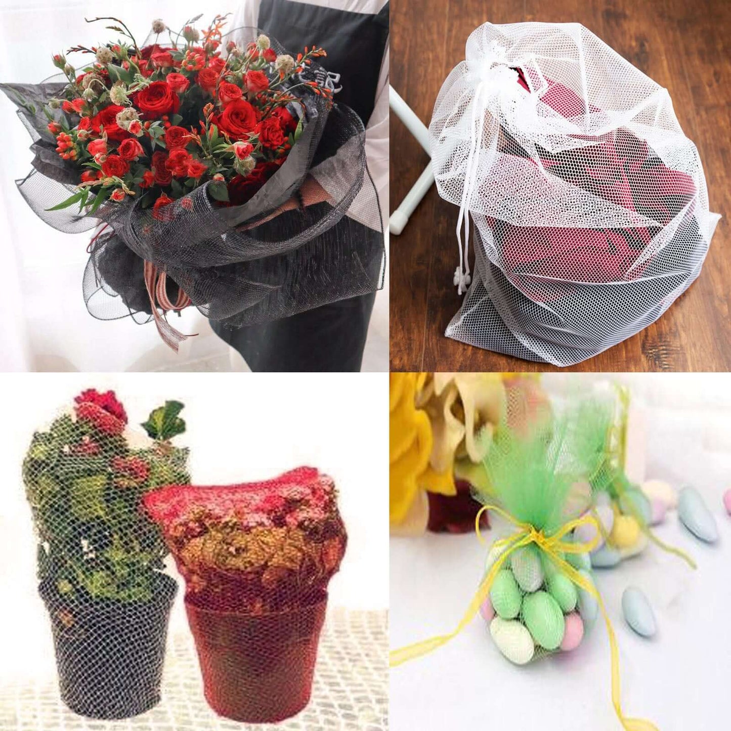 19"x10 Yards Apple Green Polyester Hex Deco Mesh Netting Fabric Roll - NestOCart