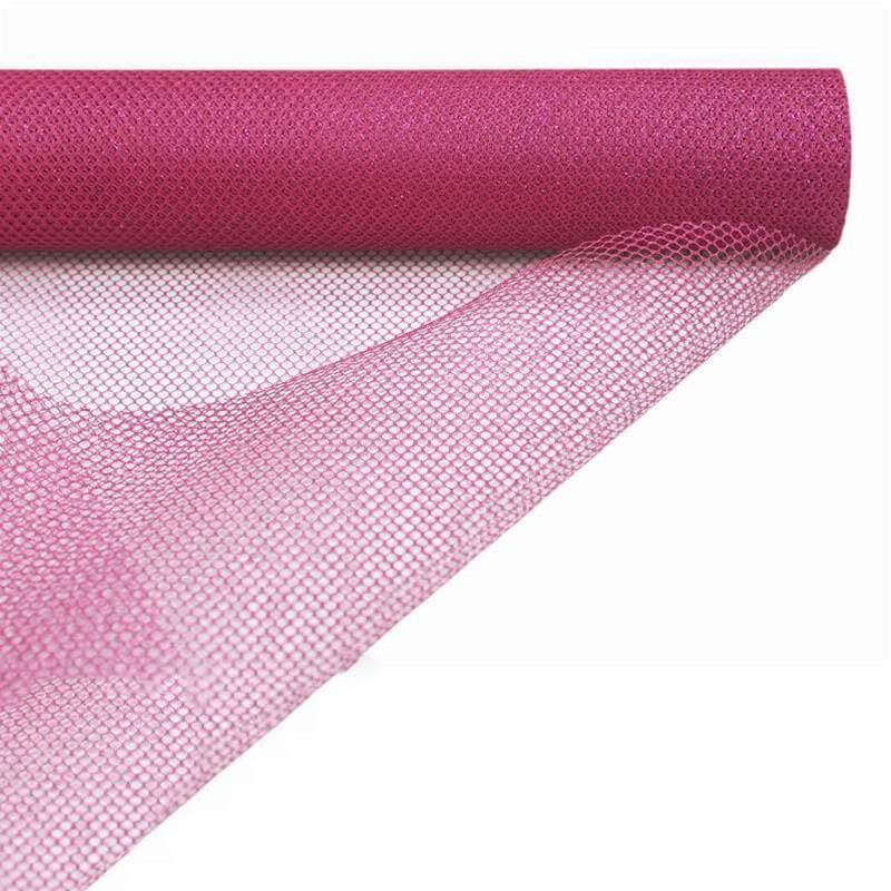 19"x10 Yards Fuchsia Polyester Hex Deco Mesh Netting Fabric Roll - NestOCart