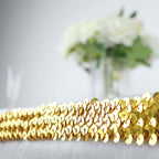 1"x10 Yards Metallic Gold Sequin Stretch Fabric Ribbon, Elastic Lace Trim, Shiny Glitter Craft Fabric - Bell Racket Store