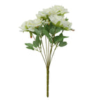 2 Bouquets 17" Ivory Real Touch Artificial Silk Rose Flower Bushes - Bell Racket Store