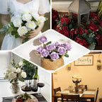 2 Bouquets 17" Terracotta (Rust) Real Touch Artificial Silk Rose Flower Bushes - Bell Racket Store