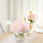 2 Bushes 17" Blush Artificial Silk Peony Flower Bouquets, Real Touch Peonies Spray - Bell Racket Store