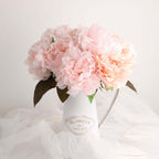 2 Bushes 17" Blush Artificial Silk Peony Flower Bouquets, Real Touch Peonies Spray - Bell Racket Store