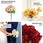 2 Bushes 17" Blush Artificial Silk Peony Flower Bouquets, Real Touch Peonies Spray - Bell Racket Store