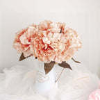 2 Bushes 17" Dusty Rose Artificial Silk Peony Flower Bouquets, Real Touch Peonies Spray - Bell Racket Store
