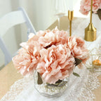 2 Bushes 17" Dusty Rose Artificial Silk Peony Flower Bouquets, Real Touch Peonies Spray - Bell Racket Store