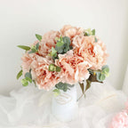 2 Bushes 17" Dusty Rose Artificial Silk Peony Flower Bouquets, Real Touch Peonies Spray - Bell Racket Store