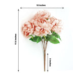 2 Bushes 17" Dusty Rose Artificial Silk Peony Flower Bouquets, Real Touch Peonies Spray - Bell Racket Store