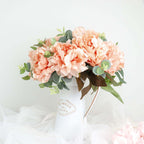 2 Bushes 17" Dusty Rose Artificial Silk Peony Flower Bouquets, Real Touch Peonies Spray - Bell Racket Store