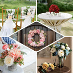 2 Bushes 17" White Artificial Silk Peony Flower Bouquets, Real Touch Peonies Spray - Bell Racket Store