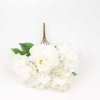2 Bushes 17" White Artificial Silk Peony Flower Bouquets, Real Touch Peonies Spray - Bell Racket Store