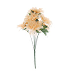 2 Bushes 20" Cream Large Head Artificial Dahlia Bouquet, Silk Bridal Flower Decorations - Bell Racket Store