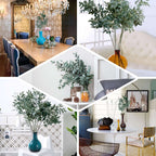 2 Bushes 42" Tall Light Green Artificial Silk Beech Leaf Branches, Faux Plant Stem Vase Fillers - Bell Racket Store