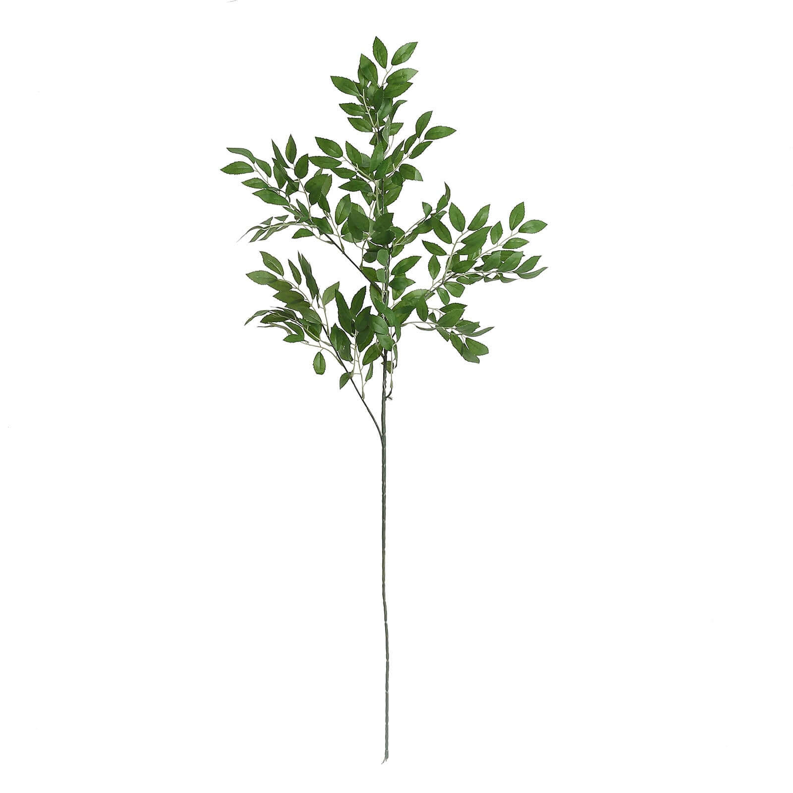 2 Bushes 42" Tall Light Green Artificial Silk Beech Leaf Branches, Faux Plant Stem Vase Fillers - Bell Racket Store