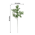 2 Bushes 42" Tall Light Green Artificial Silk Beech Leaf Branches, Faux Plant Stem Vase Fillers - Bell Racket Store