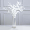 2 Bushes 42" Tall White Artificial Silk Beech Leaf Branches, Faux Plant Stem Vase Fillers - Bell Racket Store