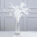 2 Bushes 42" Tall White Artificial Silk Beech Leaf Branches, Faux Plant Stem Vase Fillers - Bell Racket Store