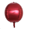 2 Pack 14" 4D Burgundy Sphere Mylar Foil Helium or Air Balloons