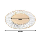 2 Pack 14" Crystal Pendant Metal Charger Plates â€“ Gold Mirror Glass Decorative Round Table Chargers - Bell Racket Store